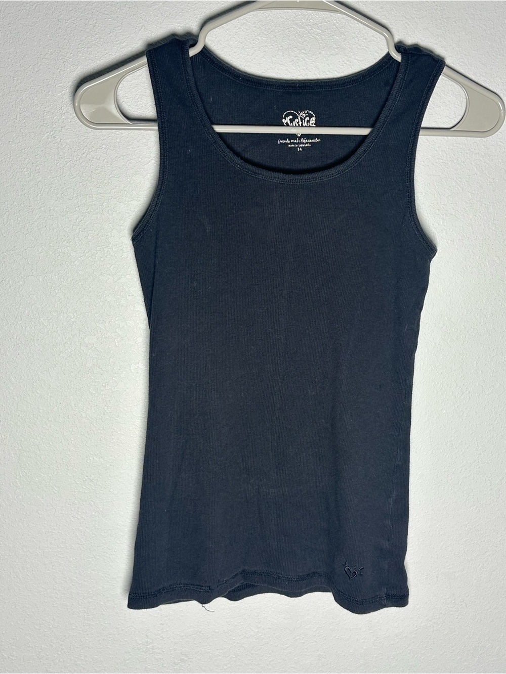 Justice Black Ribbed Tank Top for Girls